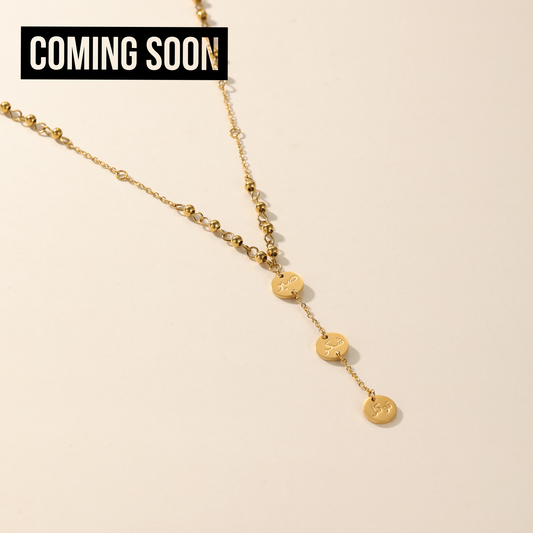 Patience, Gratitude & Trust in God Beaded Necklace - Gold | Women