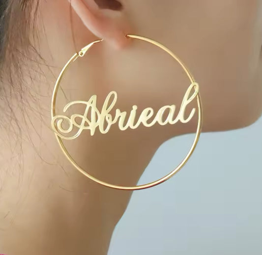 Personalised Name Minimal Hoop Earrings - Volume 1