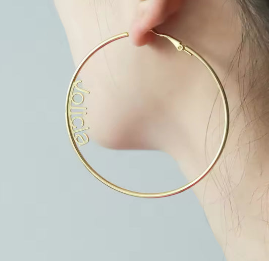 Personalised Name Minimal Hoop Earrings - Volume 2