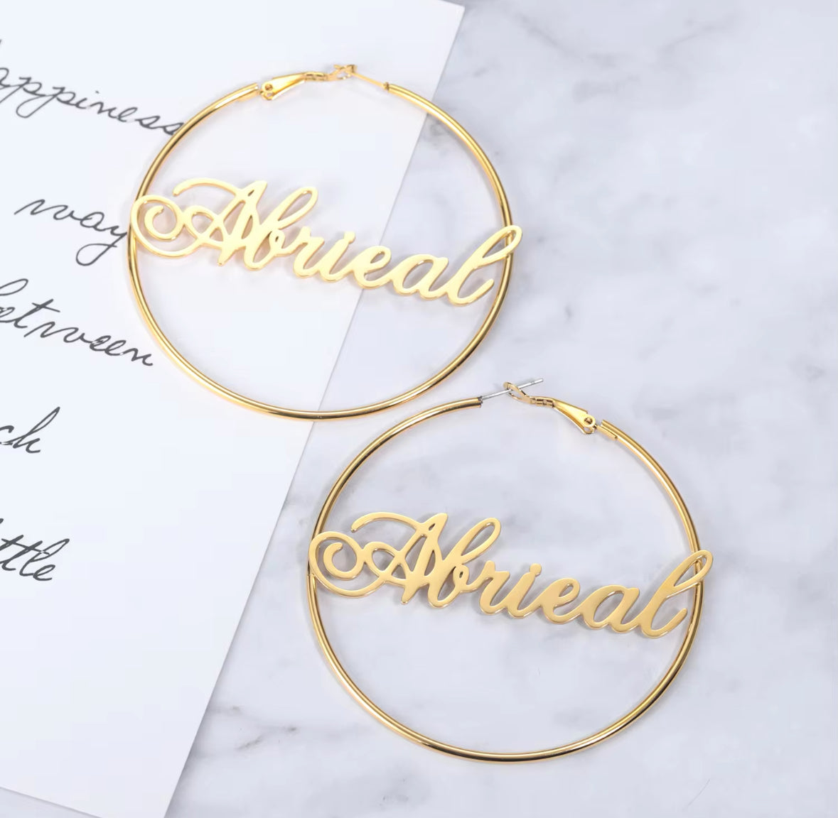 Personalised Name Minimal Hoop Earrings - Volume 1