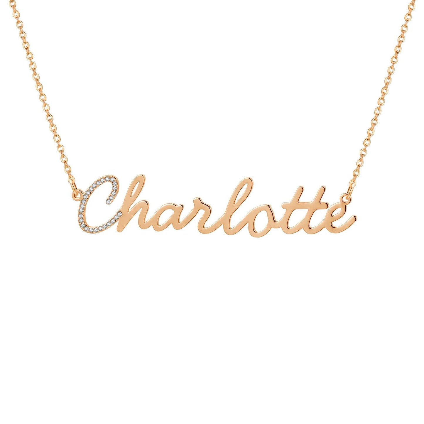 Personalised Crystal Encrusted English Name Necklace - Volume 3 | WOMEN