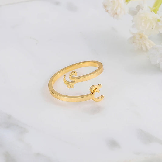 Personalised Arabic Initial Couples Ring | WOMEN