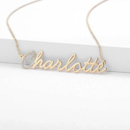 Personalised Crystal Encrusted English Name Necklace - Volume 3 | WOMEN