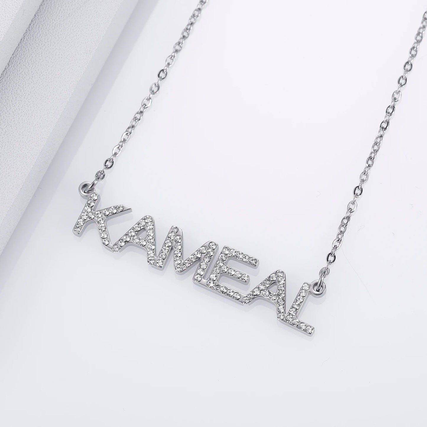 Personalised Crystal Encrusted English Name Necklace - Volume 1 | WOMEN