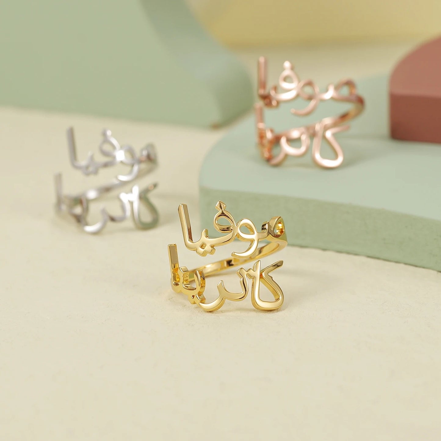 Personalised Arabic Name Couples Ring | WOMEN