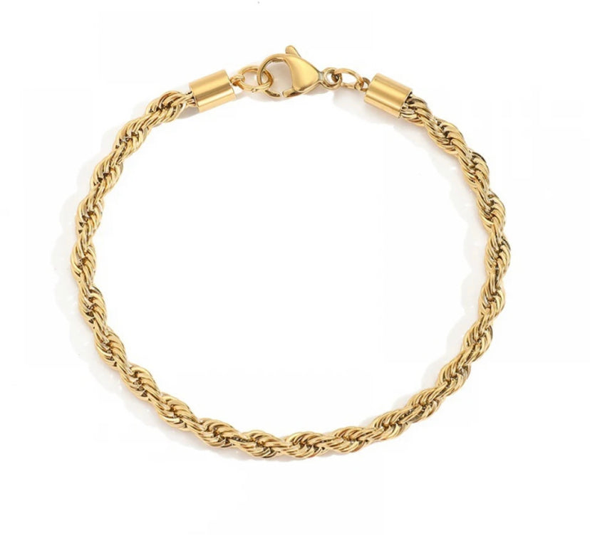 Twisted Rope Chain Bracelet  | WOMEN