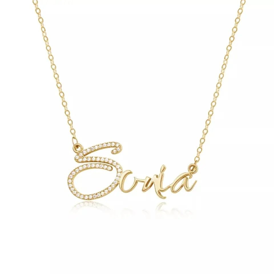 Personalised Crystal Encrusted English Name Necklace - Volume 2 | WOMEN