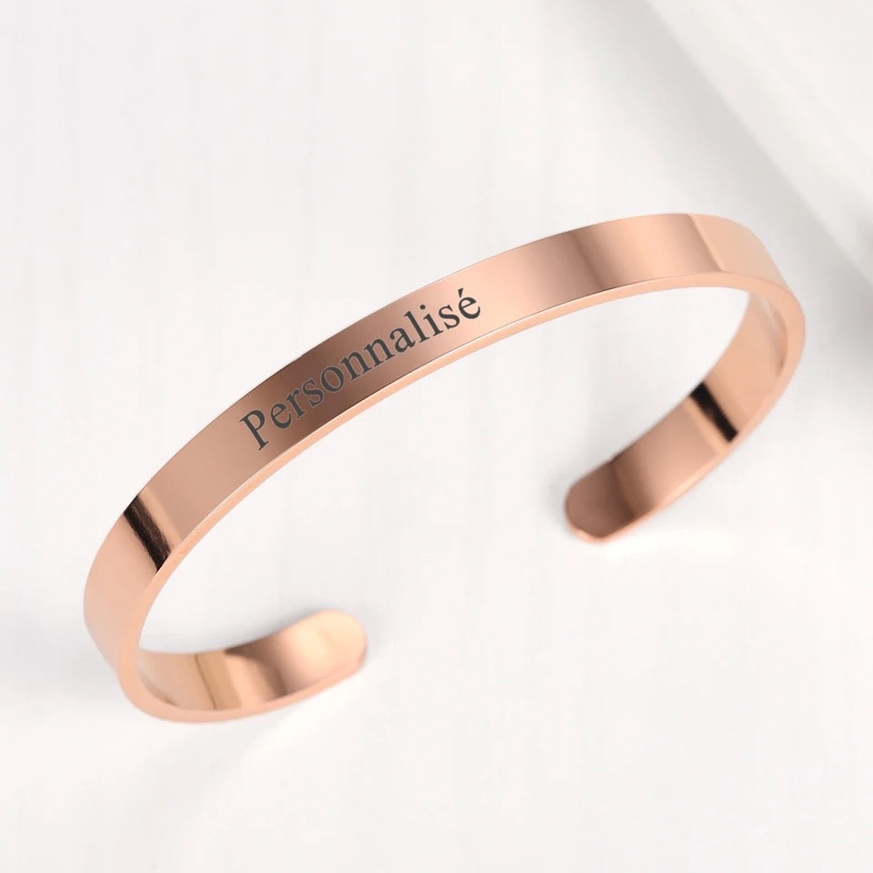 Personalised Arabic Name Engraved Cuff Bracelet | WOMEN