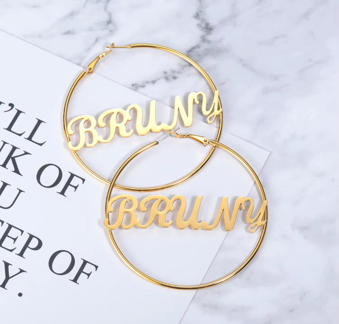 Personalised Name Minimal Hoop Earrings - Volume 1