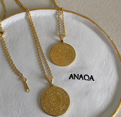 Ayatul Kursi & 4 Quls Double Sided Necklace | WOMEN