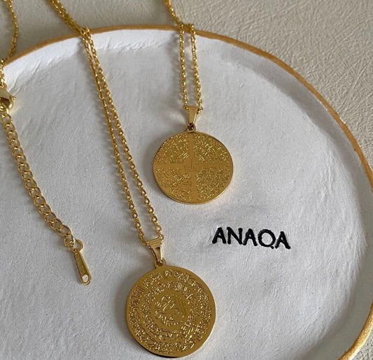 Ayatul Kursi & 4 Quls Double Sided Necklace | WOMEN