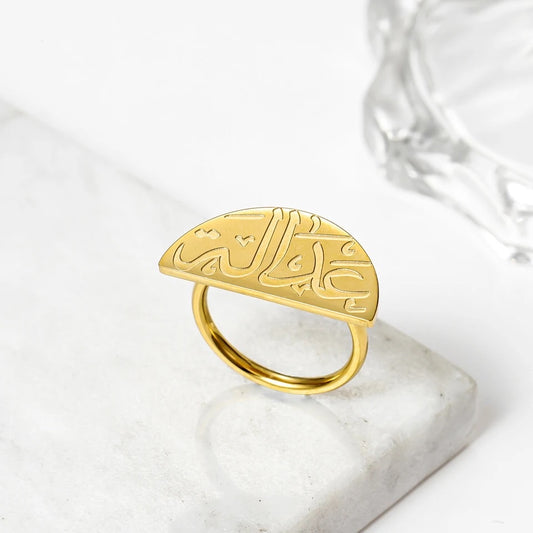 Personalised Arabic Name Statement Ring | WOMEN