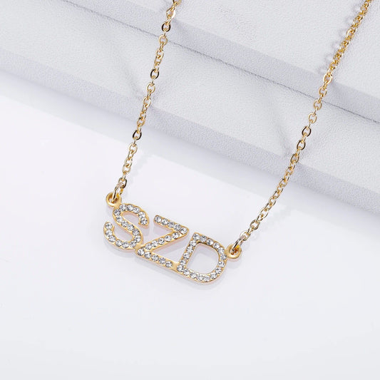 Personalised Crystal Encrusted English Name Necklace - Volume 1 | WOMEN