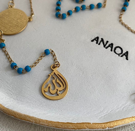 Ayatul Kursi - Blue Bead Necklace | WOMEN